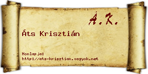 Áts Krisztián névjegykártya